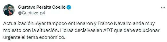 El periodista deportivo Gustavo Peralta cuenta detalles de la interna del cuadro de ADT.