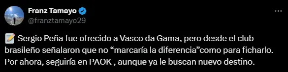 Sergio Peña rechazado en Brasil (Foto: X).