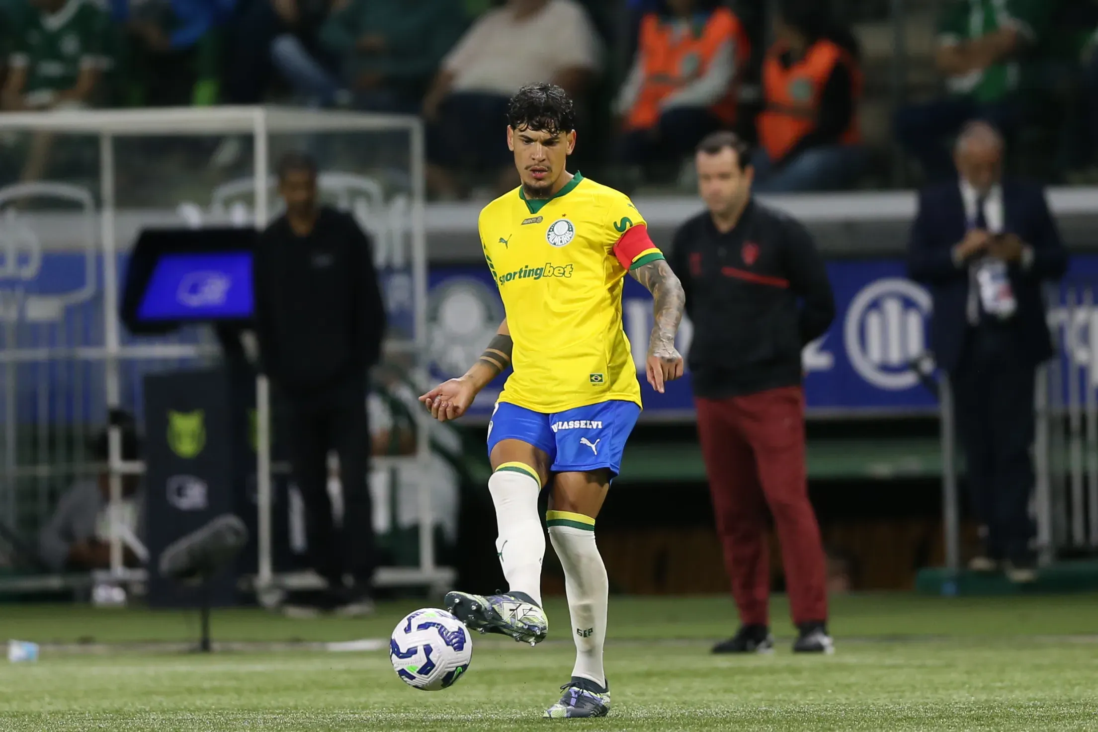 SP – SAO PAULO – 25/08/2025 – BRASILEIRO A 2025, PALMEIRAS X SPORT – Gustavo Gomez jogador do Palmeiras durante a partida contra o Sport no Allianz Parque em Sao Paulo (SP), pelo campeonato Brasileiro A 2025. Foto: Marlon Costa/AGIF