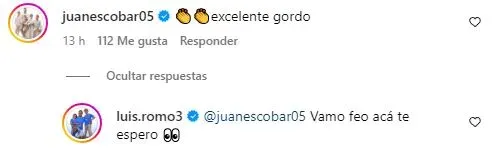 El ilusionante mensaje que Luis Romo le dedicó a Juan Escobar (Instagram)