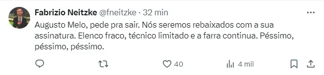 Corinthians pierde ante Internacional y entra en zona de descenso de Brasil