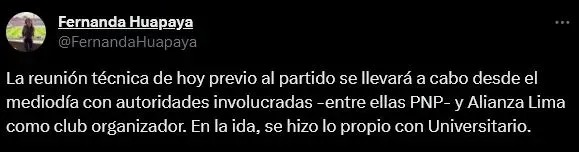 Fernanda Huapaya pone en contexto la reunión. (Foto: Twitter).