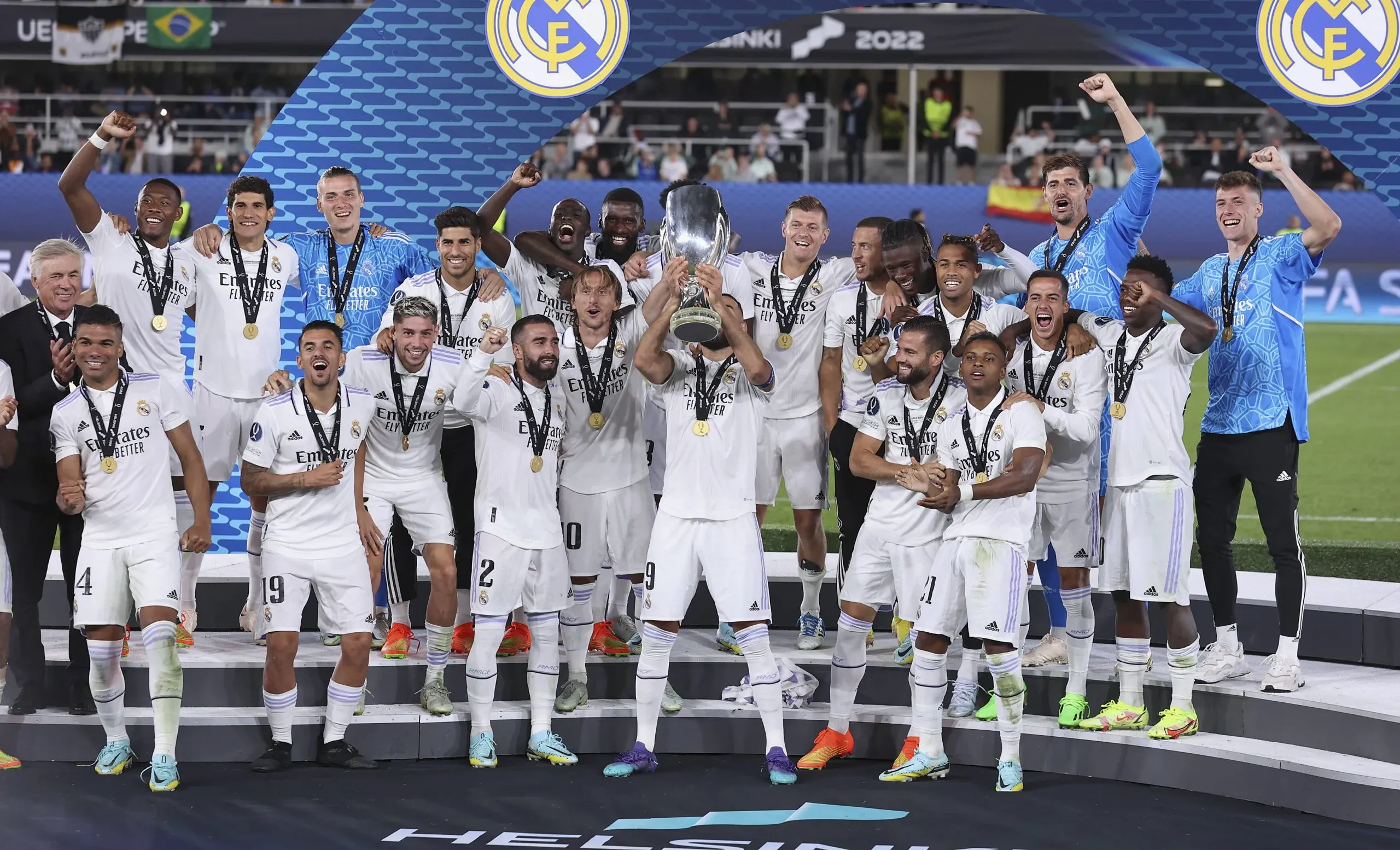 Real Madrid em sua última conquista da Supercopa da UEFA. Foto: IMAGO.