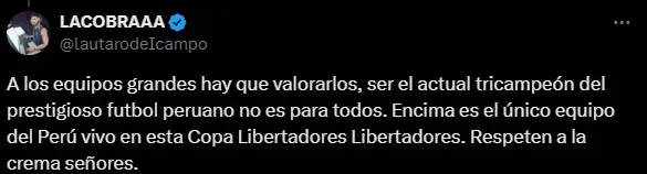 El mensaje de La Cobra (Foto: X).