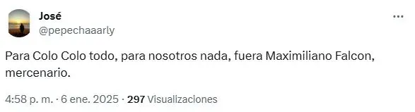 Otro de los comentarios contra Maxi Falcón.