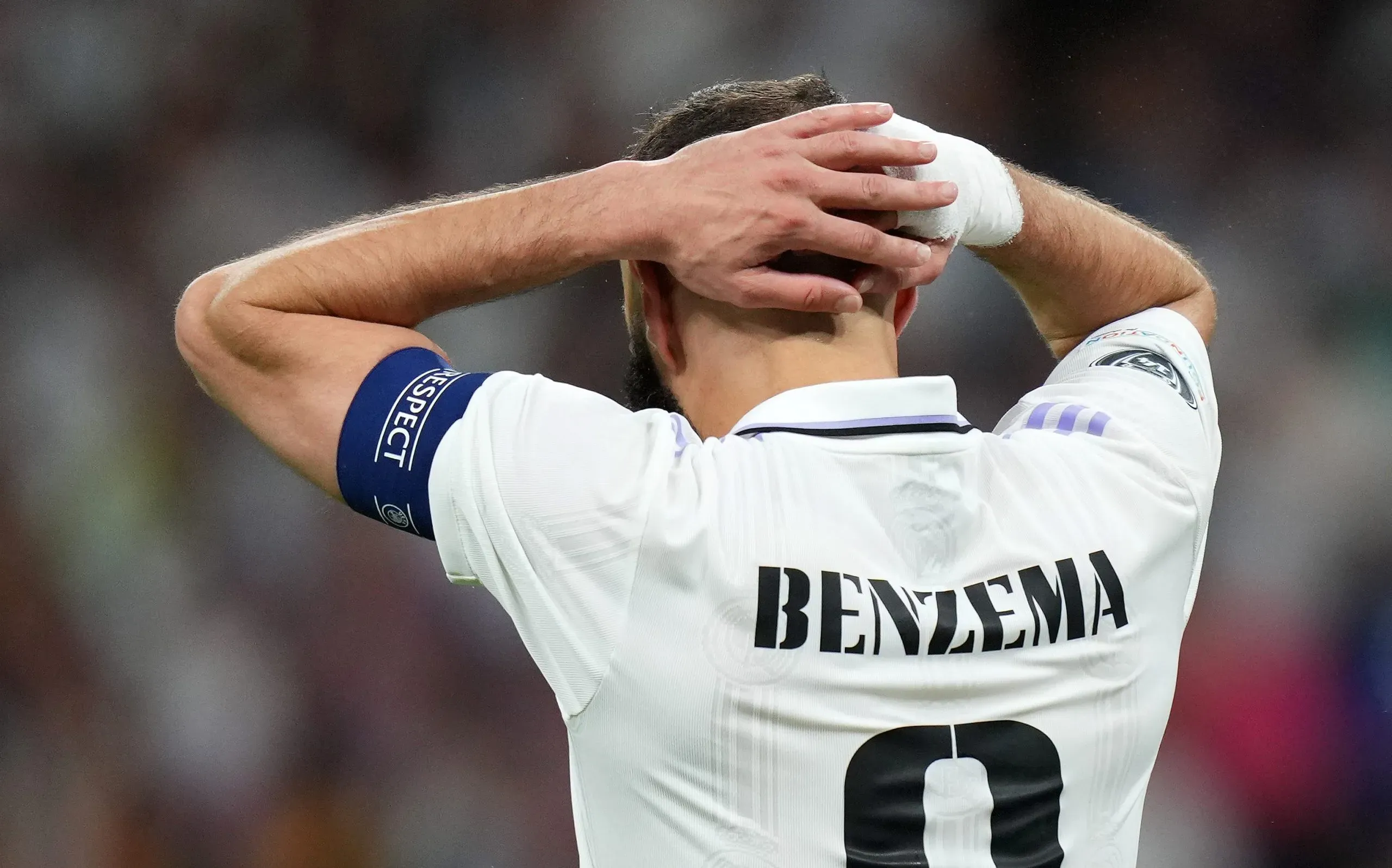 Karim Benzema en el Real Madrid 1 Manchester City 1. Getty Images.