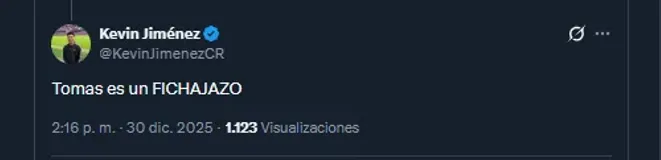 Kevin Jiménez en su cuenta oficial de X