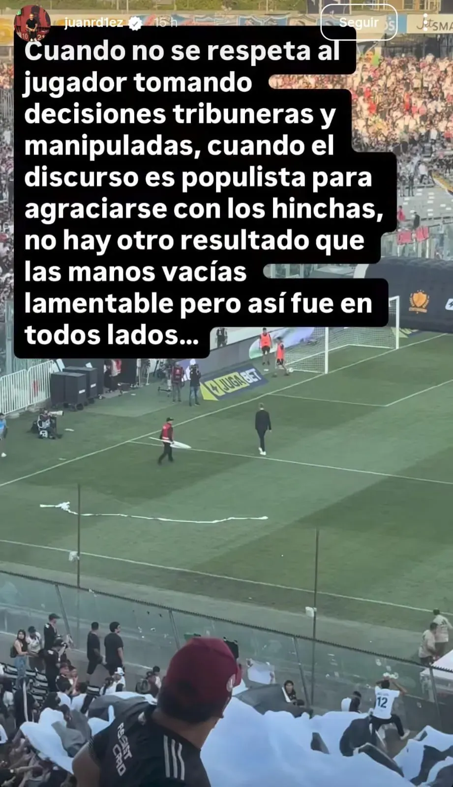 La crítica de Juan Ramírez a Fernando Ortiz en Colo Colo.