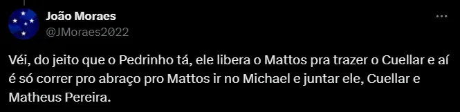 Torcedor brinca sobre possível vinda de Michael. Foto: Reprodução / Twitter