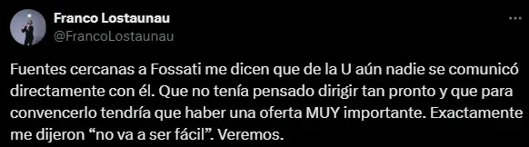 La condición de Jorge Fossati (Foto: X).