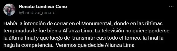 ¿Cuál es la idea en Alianza Lima para las finales? (Foto: Twitter).