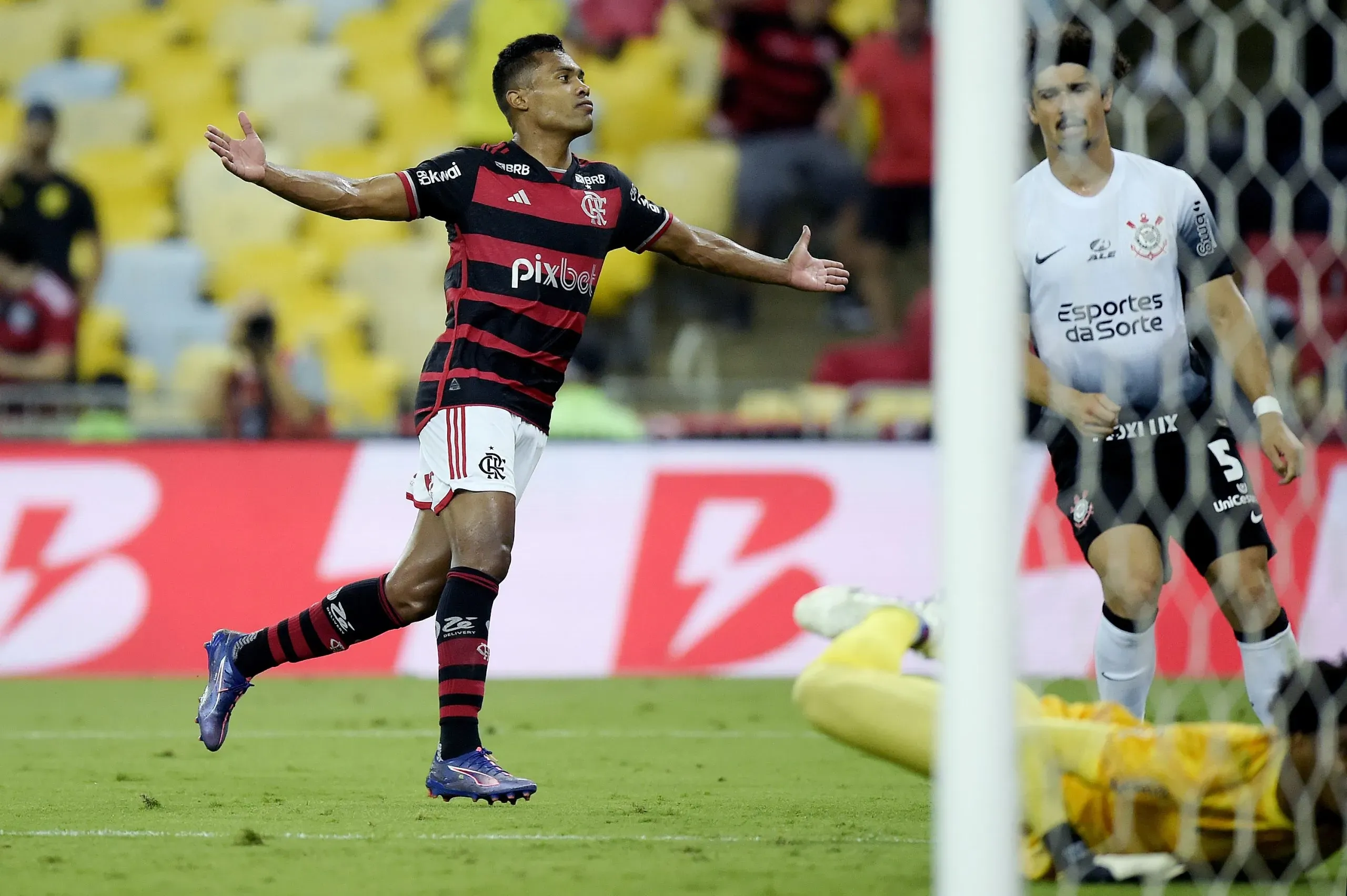 Flamengo 1 x 0 Corinthians pelo jogo de ida nas semifinais da Copa Do Brasil 2024. Foto: Alexandre Loureiro/AGIF