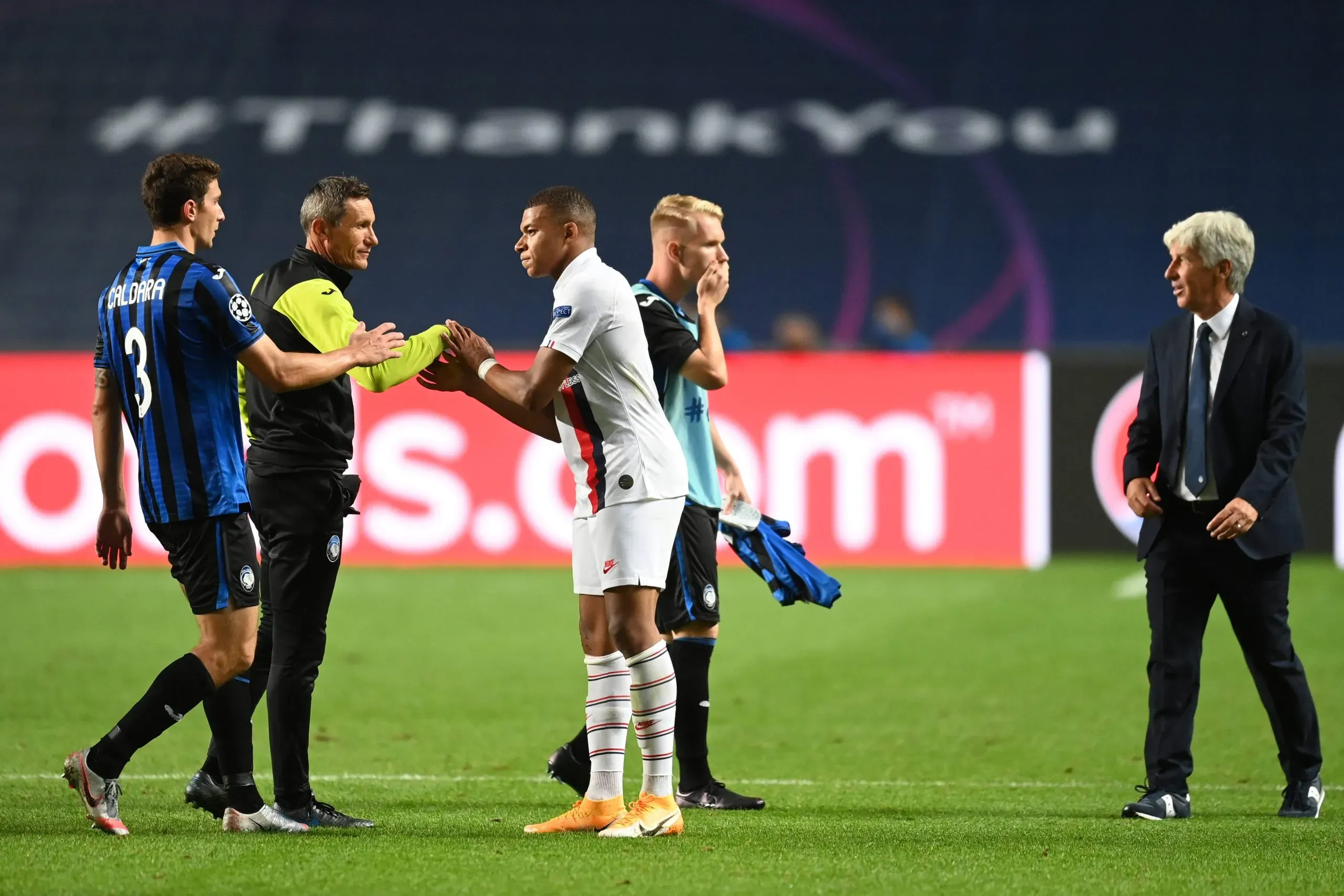 Mbappé em seu jogo contra a Atalanta. Foto: IMAGO.