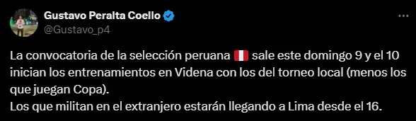 Fecha de la convocatoria de la Selección Peruana (Foto: X)