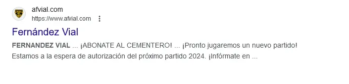 El error en la página oficial del Vial.