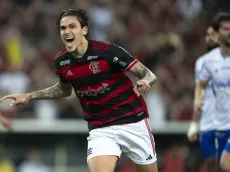 Pedro fala com a torcida do Flamengo após vitória no Brasileirão
