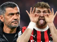 Sergio Conceiçao se rindió ante Santi Giménez tras su doblete en Milan