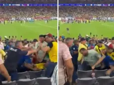 Aficionado mexicano queda inconsciente tras brutal pelea en partido México-Ecuador