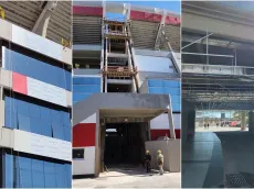 Avanzan las obras en el Monumental: placas de aluminio para la fachada y unión de tribunas