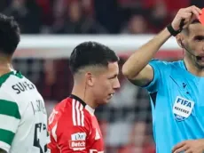 Mientras River lo busca, Prestianni fue expulsado en el clásico contra Sporting