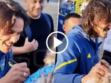 VIDEO | Viral: Cavani le firmó un autógrafo ¡a un perro! en la llegada de Boca a Córdoba