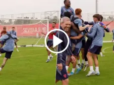 VIDEO | El golazo de volea del Colo Barco en el entrenamiento del Sevilla que hizo delirar a sus compañeros