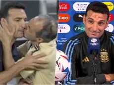 La reacción de Scaloni por el beso del utilero en la Copa América