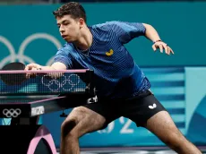 Nicolás Burgos no puede en su debut en el tenis de mesa de París 2024