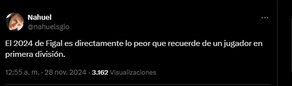 Las críticas de los hinchas a Advíncula y Figal.