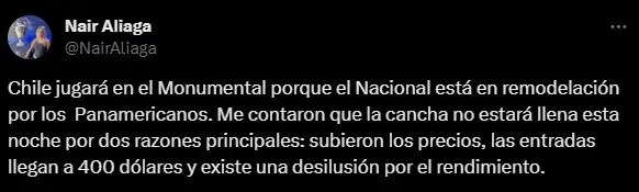 La conductora de GOLPERU cuenta detalles desde Chile. (Foto: Twitter).