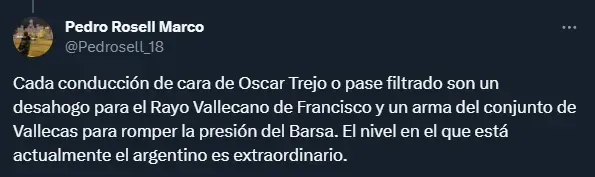 Trejo y una actuación muy buena ante Barcelona (Twitter).