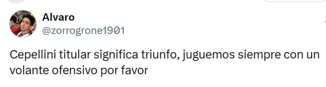 Hinchas de Alianza Lima destacan a Pablo Ceppelini. (Foto: X)