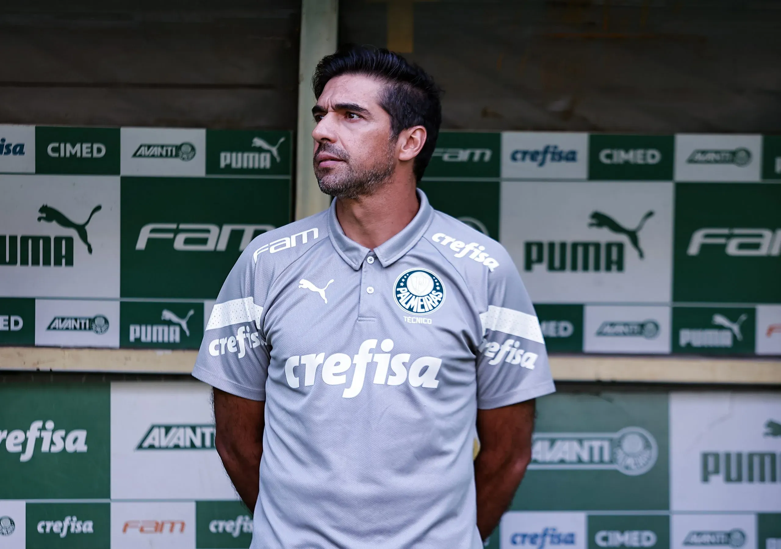 Abel Ferreira técnico do Palmeiras durante partida contra o Fluminense no Allianz Parque pelo campeonato Brasileiro A 2023. Foto: Fabio Giannelli/AGIF