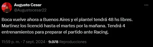 El plantel quedará licenciado dos días.