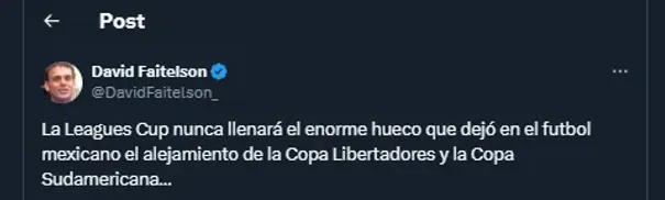 David Faitelson en su cuenta oficial de X.