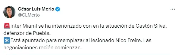 Posteo de César Luis Merlo.