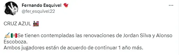 Información de Fernando Esquivel (TW)