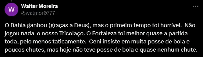 Torcedor do Bahia. Foto: Reprodução/ Twitter