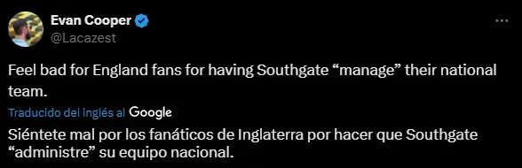 Las críticas a Southgate (Twitter).