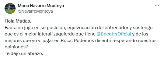 El cruce de Navarro Montoya con un hincha de Boca por Frank Fabra.