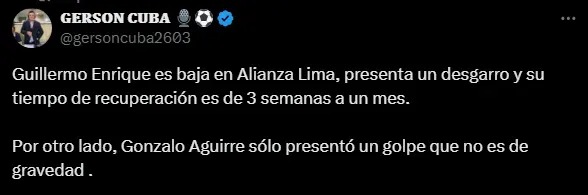 Guillermo Enrique descartado (Foto: X).