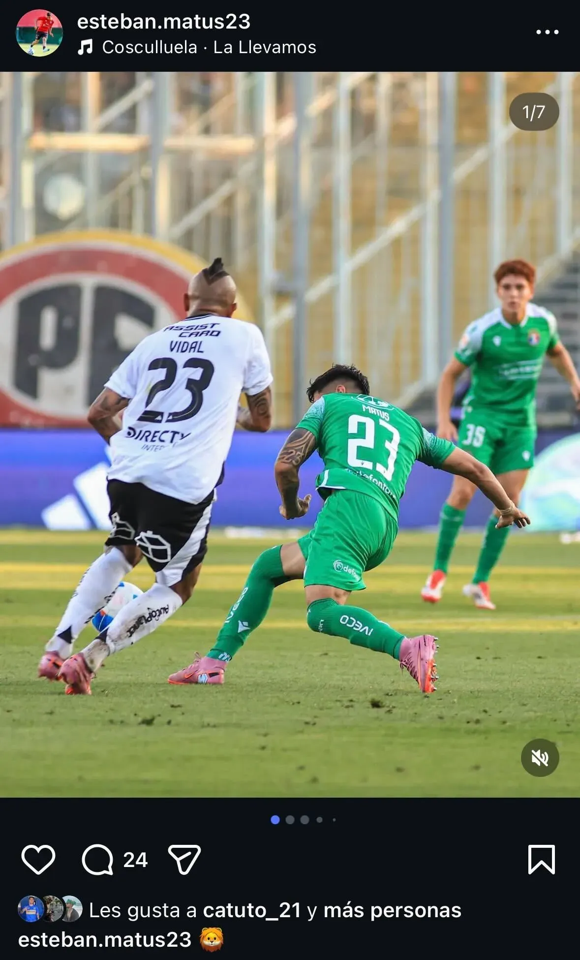 Esteban Matus dejó un doble guiño a Colo Colo y la U. Foto: Instagram.