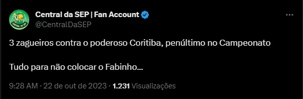 Palmeiras Tweet 1