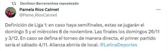 Alianza Lima ya sabe cuándo jugaría una final directa. | Créditos: Twitter @Pame_RiosCalmet.