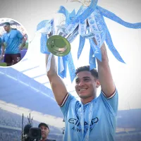 VIDEO | No se vio: el empujón de Ederson a Julián Álvarez en los festejos del Manchester City