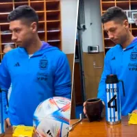 (VIDEO) La cargada de Dibu Martínez a Montiel en la concentración de Argentina