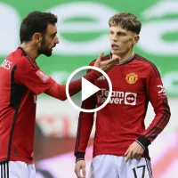 VIDEO  Caliente: Garnacho recibió una fuerte patada en FA Cup y así reaccionó