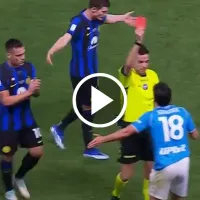 Gio Simeone expulsado en la final de la Supercopa de Italia