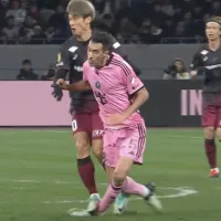 Sufren Messi e Inter Miami: el pisotón a Busquets que lo sacó del amistoso ante Vissel Kobe