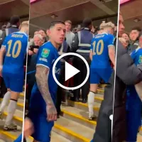 Enzo Fernández amagó con reaccionar contra un hincha del Liverpool